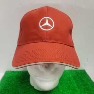Mercedes Benz Hat Luxury Car Driver Cap Strapback Adjustable Orange White 2 Tone